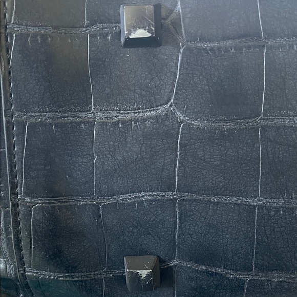 GUC - BEIS Black Crocodile-Embossed Work Tote - Picture 12 of 13